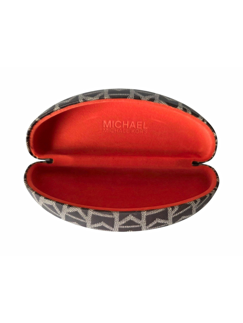 Michael Kors MK Logo Hard Clamshell Eyeglasses Sunglasses Case Black Gray Red